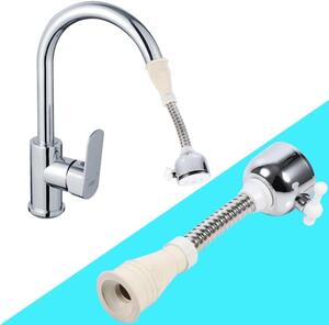 Rubinetto da cucina flessibile, prolunga da 18 cm, acciaio inossidabile 304, rotazione a 360°, adatto per cucina e bagno
