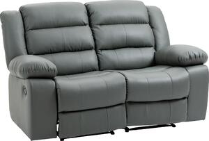 DecHome Divano Relax 2 Posti Moderno Schienale Reclinabile Poggiapiedi estraibile Meccanismo manuale in Ecopelle Dimensioni 168x93x102 cm colore Gr