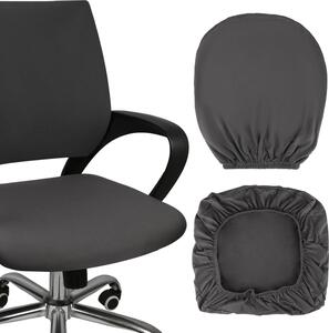 Sedia da ufficio con rivestimento grigio scuro, lavabile, in poliestere, altezza schienale regolabile da 38 a 48 cm, coprisedia per ufficio