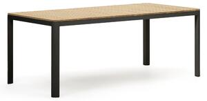 Tavolo 100% da esterno Bona legno massello di teca e alluminio finitura nera 200 x 100 cm