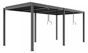 VivaGarden Pergola Bioclimatica da Esterno in Alluminio Copertura a Lamelle Orientabili 6x3 mt colore Grigio