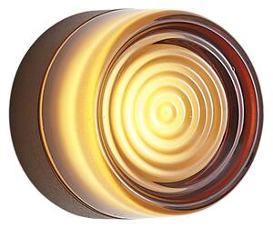 Lampada da parete di design bronzo scuro con vetro ambrato IP44 - Michele