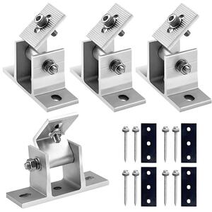 Supporti a Z per pannelli solari, confezione da 4 pezzi, ganci per tetti, alluminio, colore argento