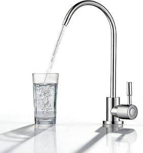 Miscelatore da cucina cromato, girevole a 360°, con rivestimento in zinco, adatto per filtri dell'acqua