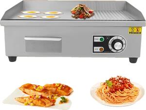 Griglia elettrica, 220 V, 3000 W, intervallo di temperatura 50-300 °C, dimensioni 55*43*24 cm, capacità del contenitore dell'olio 0,5 l
