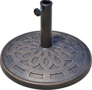 VivaGarden Base per Ombrellone 12kg in Resina 48.5x34cm per Pali 38-48mm Bronzo
