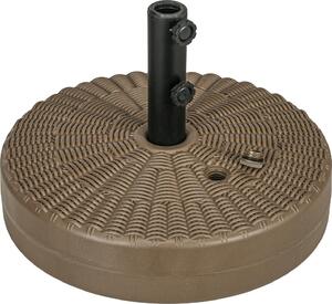 VivaGarden Base per Ombrellone con 2 Manopole Incorporate in HDPE e Acciaio 51x36 cm colore Marrone/Nero