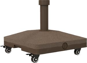 VivaGarden Base per Ombrellone con Ruote Riempibile fino a 20 kg per Pali da 22-38 mm 45x45x39 cm colore Marrone