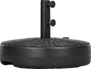 VivaGarden Base per Ombrellone da Giardino 3 m con Maniglie Incorporate in HDPE e Acciaio 51x36 cm colore Nero