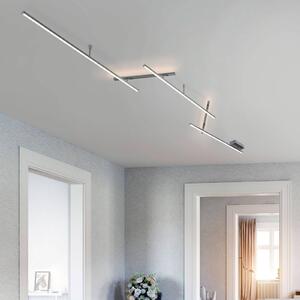 Trio Lighting Plafoniera a LED Indira, dimmerabile, Alluminio / Grigio / Zincato, Soggiorno / Sala da pranzo, Metallo, Moderno, Plafoniera LED