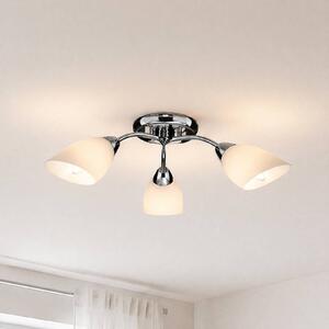Plafoniera soffitto Portos Milagro Lighting, dimmerabile, Cromo / Argento, Soggiorno / Sala da pranzo, Metallo, Plafoniera