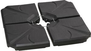 VivaGarden Base per Ombrellone da Giardino 4 Pezzi Riempibili con Acqua e Sabbia max 18kg 103x103x8.3 cm colore Nero