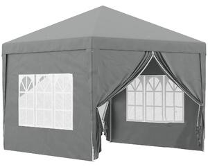 Outsunny Gazebo da Esterno 3x3 m Pieghevole con 4 Pannelli Laterali, in Acciaio e Tessuto Oxford Grigio Chiaro