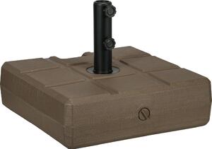 VivaGarden Base per Ombrellone da Giardino Riempibile con Maniglia in HDPE e Acciaio 49x49x36.5 cm colore Marrone
