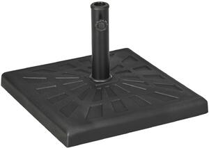 VivaGarden Base per Ombrellone da Giardino in Resina e Acciaio 51x51x32 cm per Pali 32mm 38mm e 48mm colore Nero