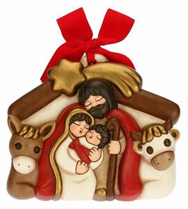 Formella Presepe con Gesù, Giuseppe, Maria, Bue e Asinello medio