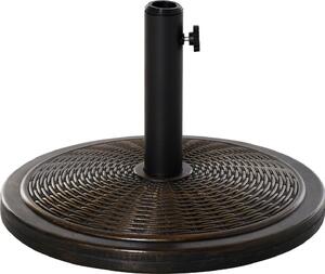 VivaGarden Base per Ombrellone in Cemento e Plastica da 14kg con Effetto Rattan 48x34cm colore Bronzo