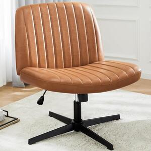 Sedia da ufficio senza braccioli, design ergonomico, regolabile in altezza, colore nero, adatta per l'ufficio e la casa