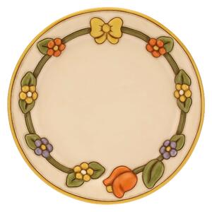 Centrotavola in ceramica Country con fiori e fiocco grande