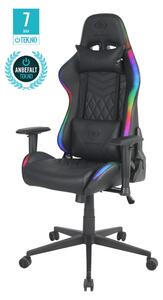 Deltaco GAM-080 sedia da gioco in ecopelle con LED RGB nero