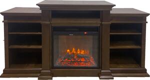Divina Fire Camino elettrico caminetto da terra Biden in legno Noce 179x48x85 h - DF91415