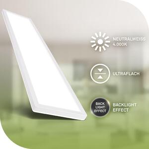 Briloner Lampada da soffitto a LED 98 cm, CEE A sorgente luminosa*, piatta, luce indiretta, lampada da salotto, pannello LED, lampada da cucina, 98x20x3 cm, bianca