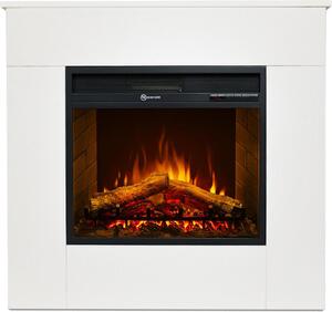 Divina Fire Camino Elettrico Caminetto da Terra in Legno Made in Italy MICHELANGELO 96x36x90h colore Bianco - DF104403