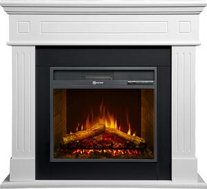 Divina Fire Camino elettrico caminetto da terra Cambridge in legno Bianco 110x25x95 h - DF91386