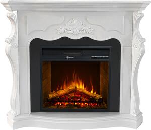 Divina Fire Camino Elettrico Caminetto da Terra PARIGI in Legno L123xP39xH100 colore Bianco - DF104415