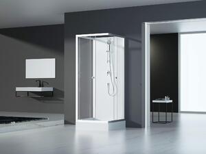 Doccia completa MARWELL Doccia completa White Dream 90 x 90 x 200 cm - set completo incl. piatto doccia e rubinetto - installazione reversibile - sistema di profili in alluminio di alta qualità