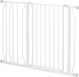 AllMyPets Cancelletto di Sicurezza per Cani in Acciaio e ABS Estensibile 75-115 cm per Scale e Porte colore Bianco - V01W20F
