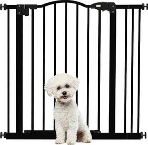 AllMyPets Cancelletto per Cani Estensibile con 2 Blocchi e Chiusura Automatica in Metallo e Plastica 74-87x78 cm colore Nero - U5635BK