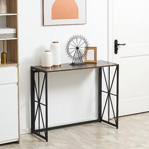 DecHome Consolle Ingresso Stile Industriale Pieghevole 100x38x80 cm colore Marrone