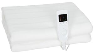 DecHome Coperta Elettrica 160x140 cm con 5 Livelli di Calore e 2 Zone di Controllo Indipendenti in Poliestere colore Bianco - W715WT