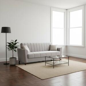 DecHome Divano Letto 3 Posti in Tessuto Velluto Dimensioni 223x89x86 cm colore Grigio - Duca