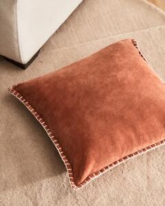 Fodera cuscino Angelica 100% cotone in velluto arancione 45 x 45 cm