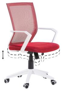 BELIANI Sedia da ufficio rossa, regolabile in altezza con rotelle in nylon. Design moderno