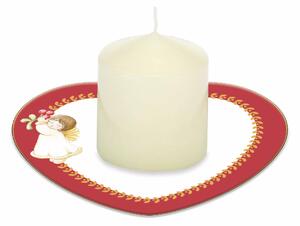 Candela con piattino porta candela Dolce Natale