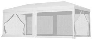 VivaGarden Gazebo da Giardino 6x3 mt Tendone per Feste con Zanzariere colore Bianco