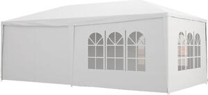 VivaGarden Gazebo da Giardino 6x3 mt Tendone per Feste Tende Laterali con Finestre colore Bianco