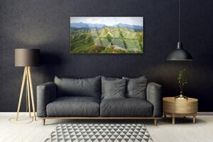 Quadro su vetro Paesaggio delle montagne della Grande Muraglia 100x50 cm