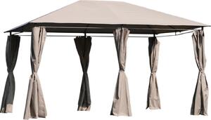 VivaGarden Gazebo Giardino 3x4 mt in Acciaio/Tessuto con Tende colore Beige