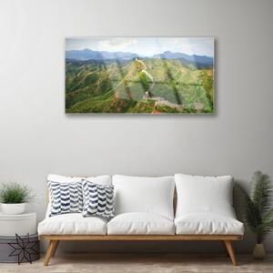 Quadro su vetro Paesaggio delle montagne della Grande Muraglia 100x50 cm