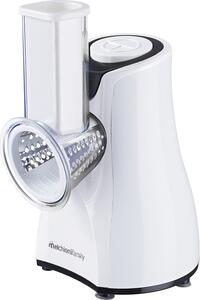 Melchioni Grattugia Elettrica Potenza 200 Watt con 5 Diverse Lame Intercambiabili e Pulsante a Pressione colore Bianco - TAZ