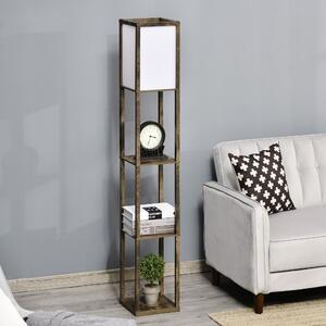 DecHome Lampada da Terra Moderna con 3 Ripiani colore Legno