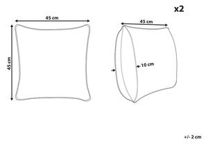 Set di 2 cuscini motivo geometrico 45 x 45 cm nappe decorative rivestimento sfoderabile accessori decorativi Beliani