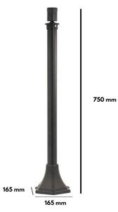 Lampione E27, Nero, IP44 - 100cm Dimensione Altezza: 100 cm
