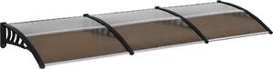 VivaGarden Pensilina da Esterno in Policarbonato Alluminio e PP Tettoia per Esterno 300x100x26 cm colore Marrone