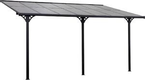 VivaGarden Pergola da Esterno Addossata in Alluminio/Policarbonato Dimensioni 4,35x3 mt colore Grigio