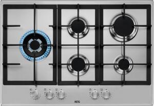 Aeg Piano Cottura 5 Fuochi a Gas 75 cm colore acciaio Inox - HGB75520SM